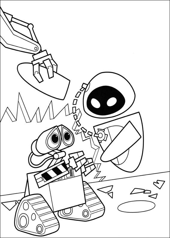Plansa de colorat cu Wall E 48 43